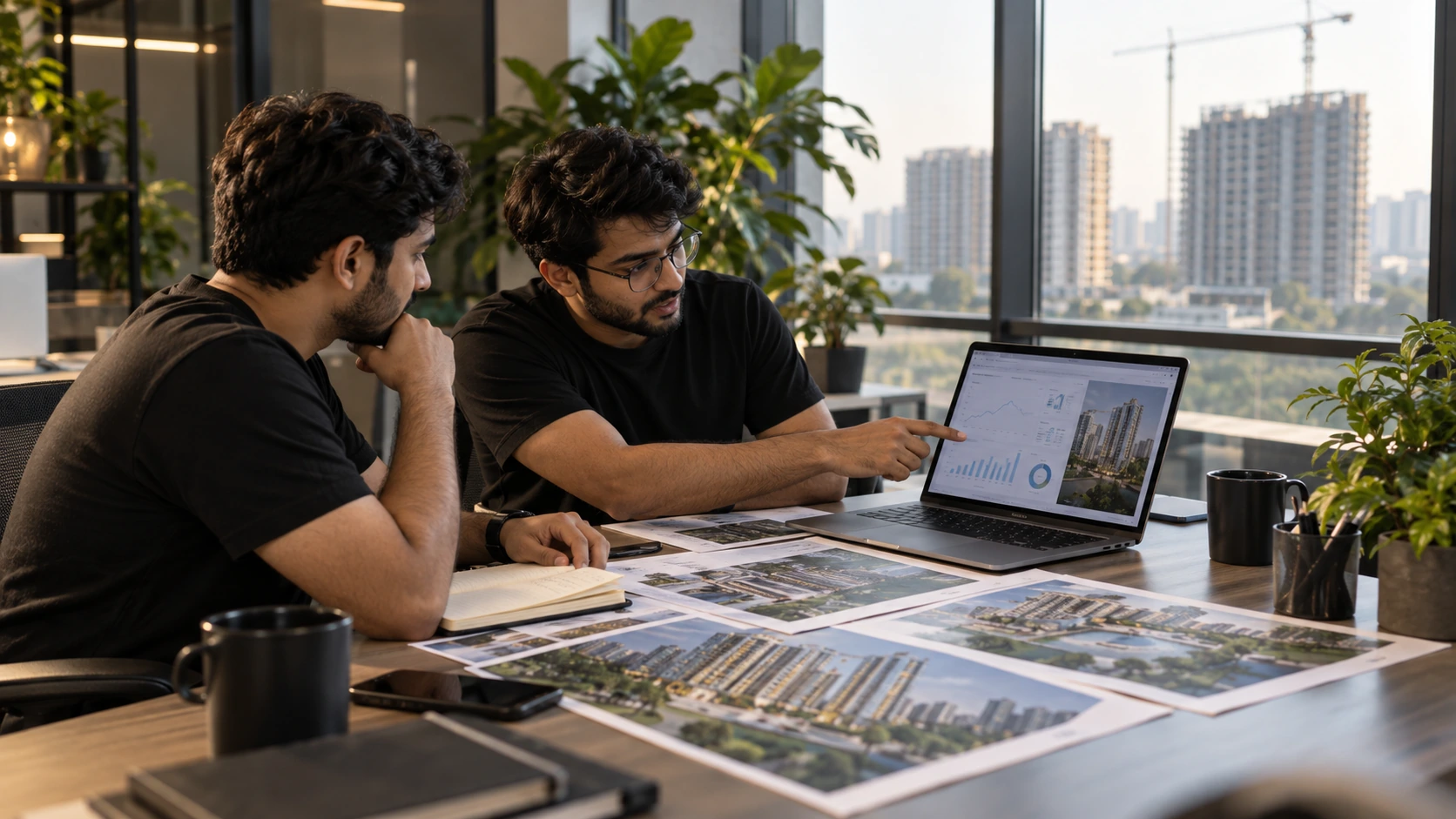 Soocialhaus real estate marketing team planning a builder's digital campaign